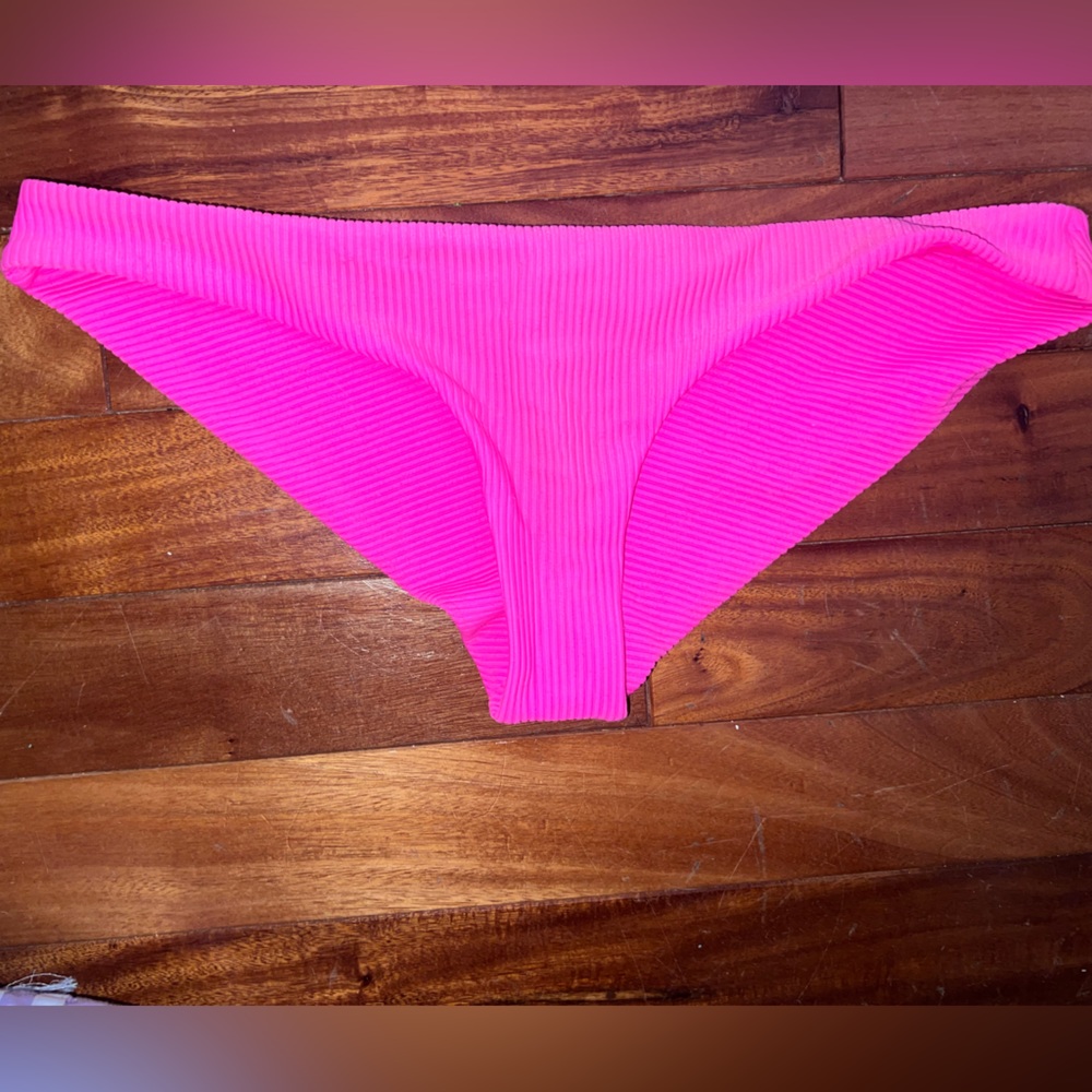 Frankie’s Bikini Ribbed Bottoms- Hot Pink